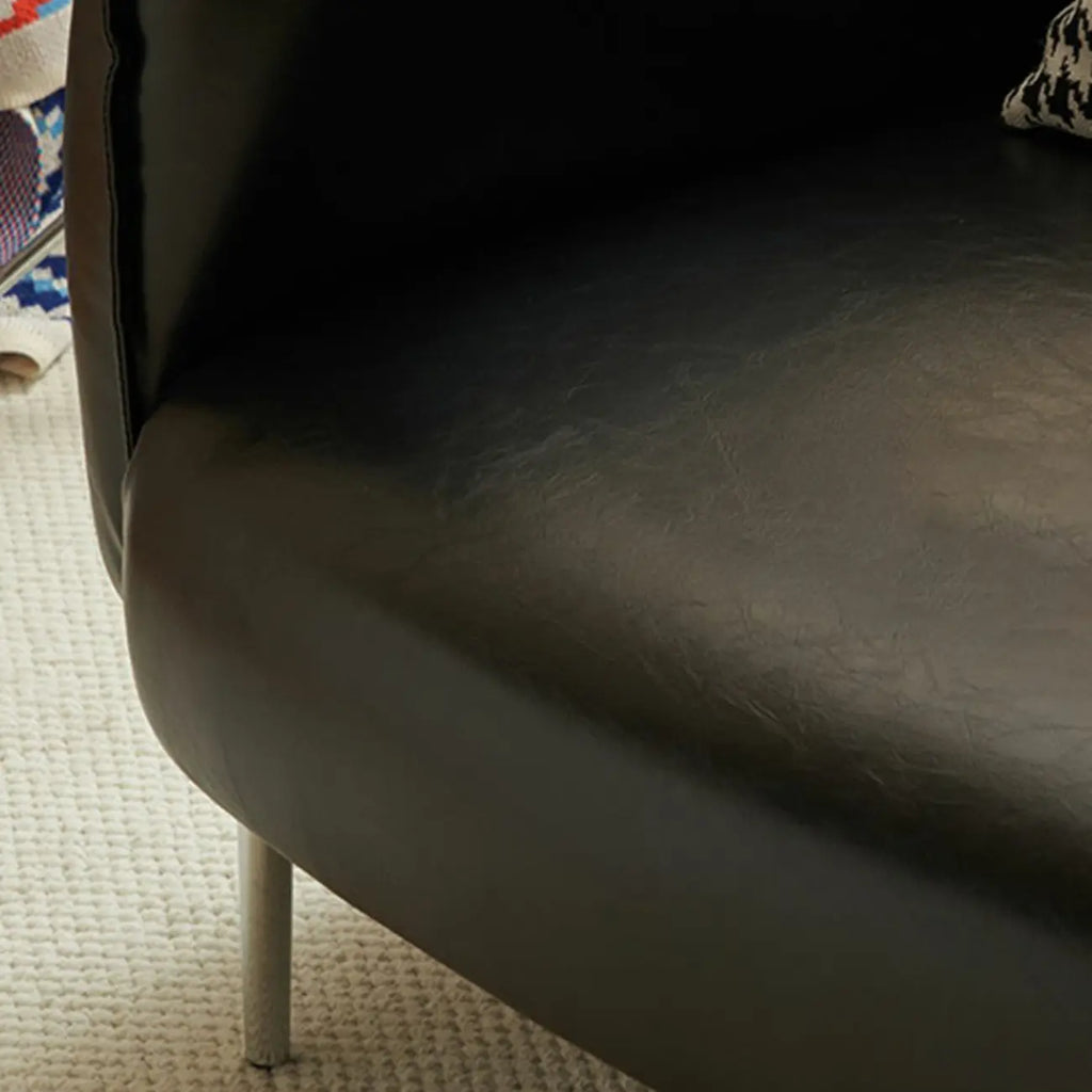Modern Black Leather Lounge Chair Living Room