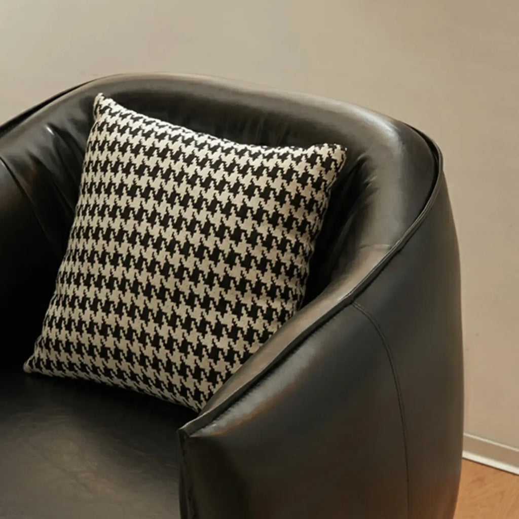 Modern Black Leather Lounge Chair Living Room