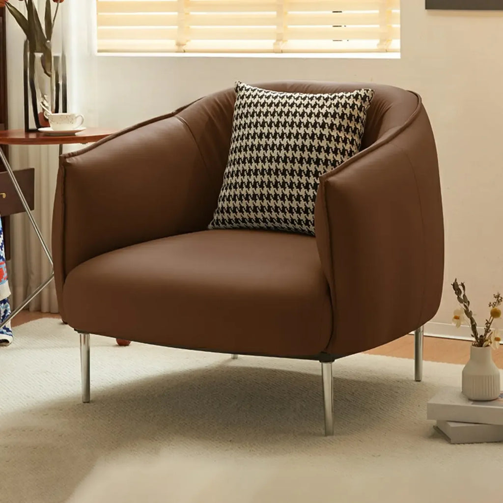 Modern Black Leather Lounge Chair Living Room