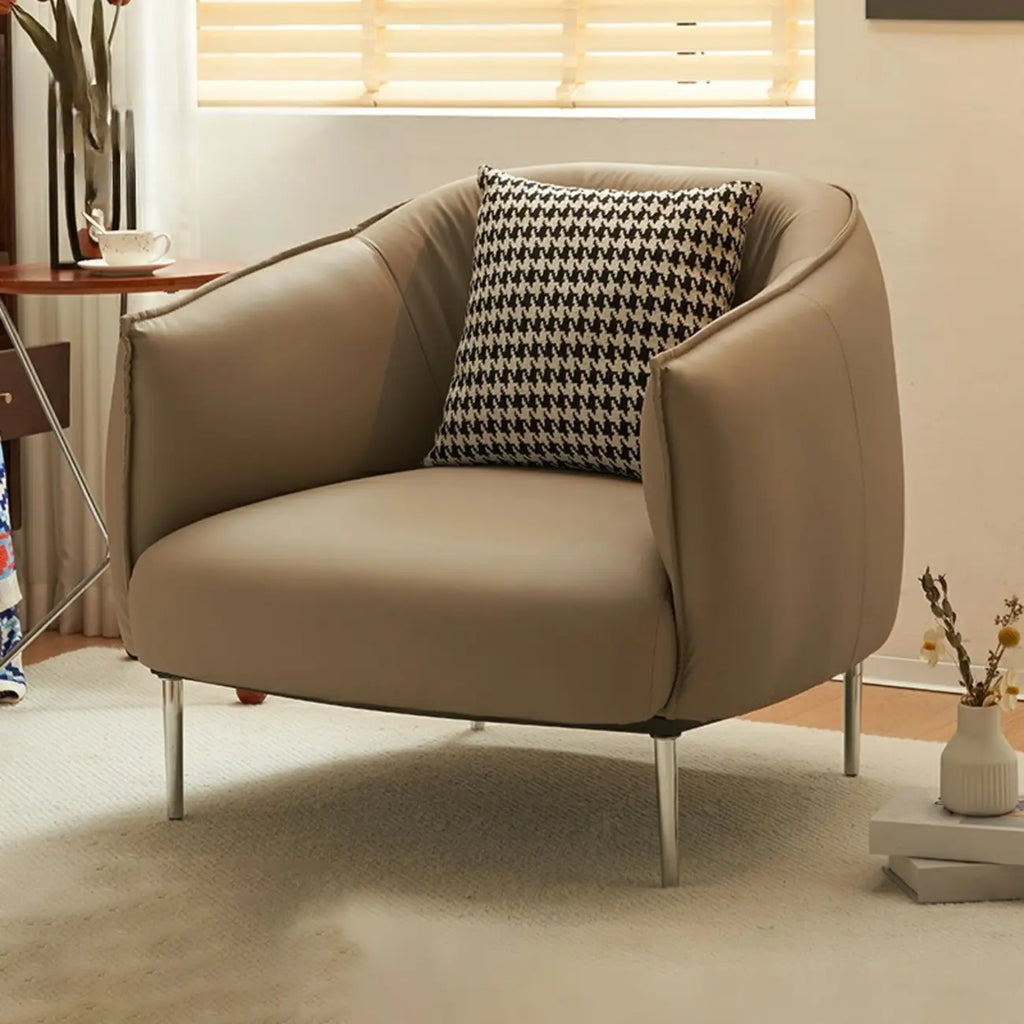 Modern Black Leather Lounge Chair Living Room