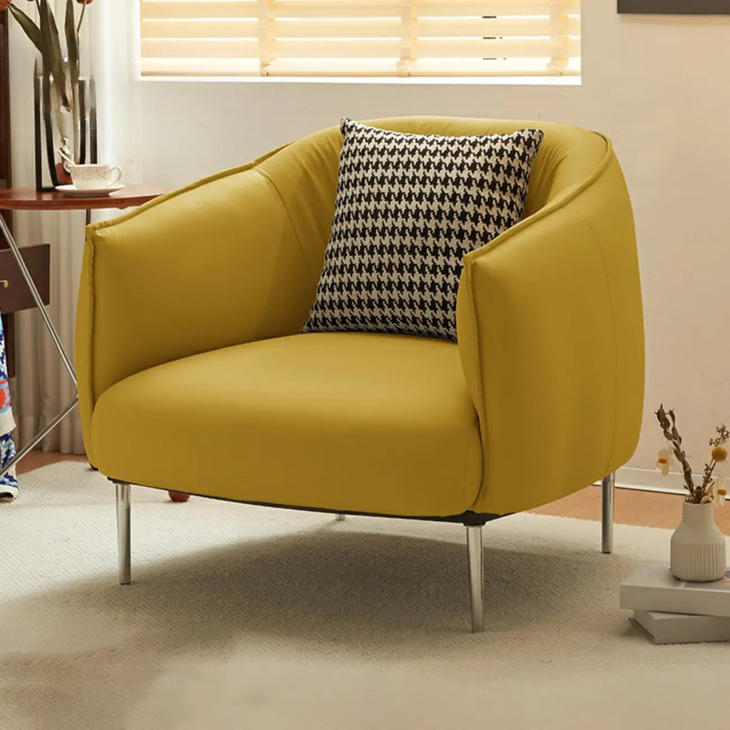 Modern Black Leather Lounge Chair Living Room