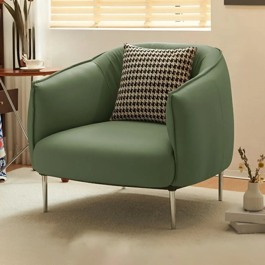 Modern Black Leather Lounge Chair Living Room