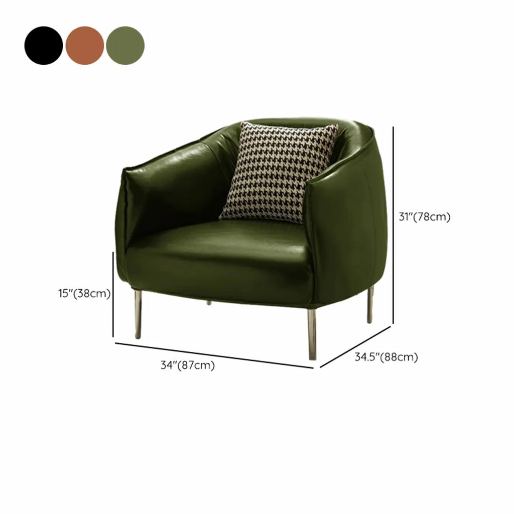 Modern Black Leather Lounge Chair Living Room