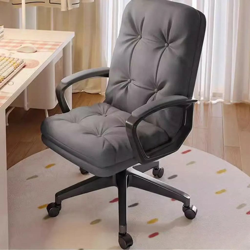 Modern White Leather Swivel Ergonomic Office Chair