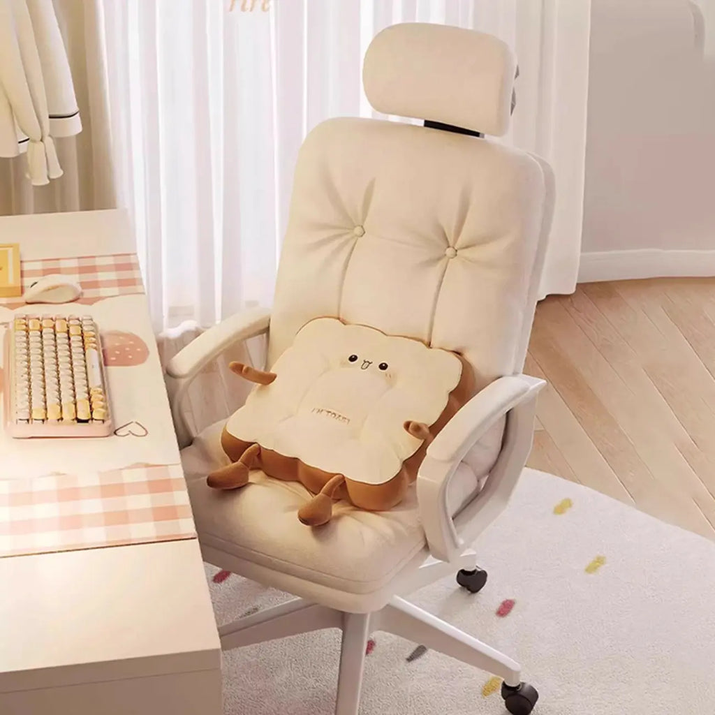 Modern White Leather Swivel Ergonomic Office Chair