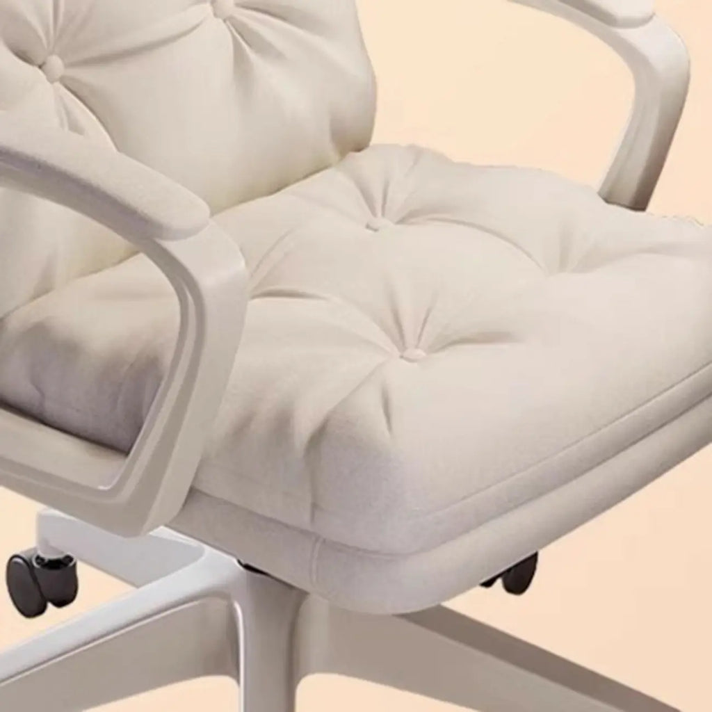 Modern White Leather Swivel Ergonomic Office Chair