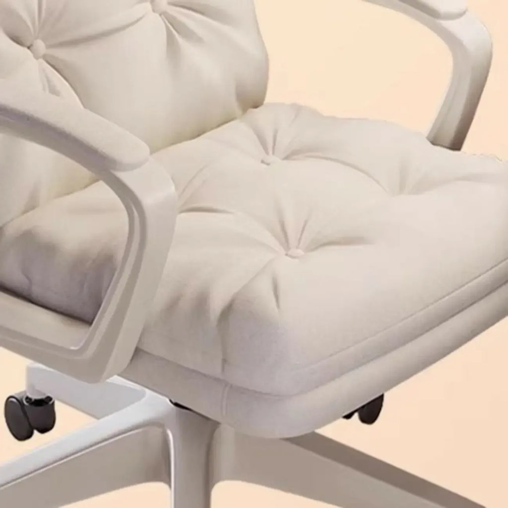 Modern White Leather Swivel Ergonomic Office Chair