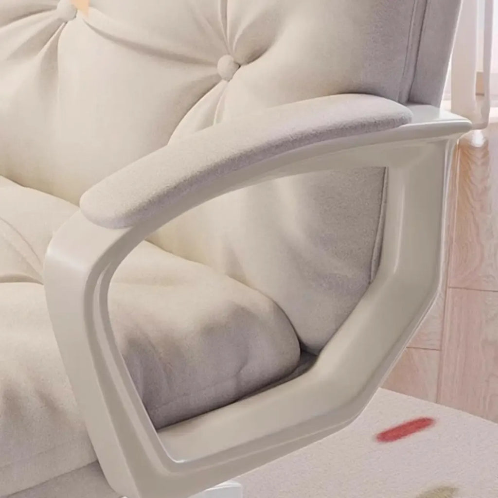 Modern White Leather Swivel Ergonomic Office Chair