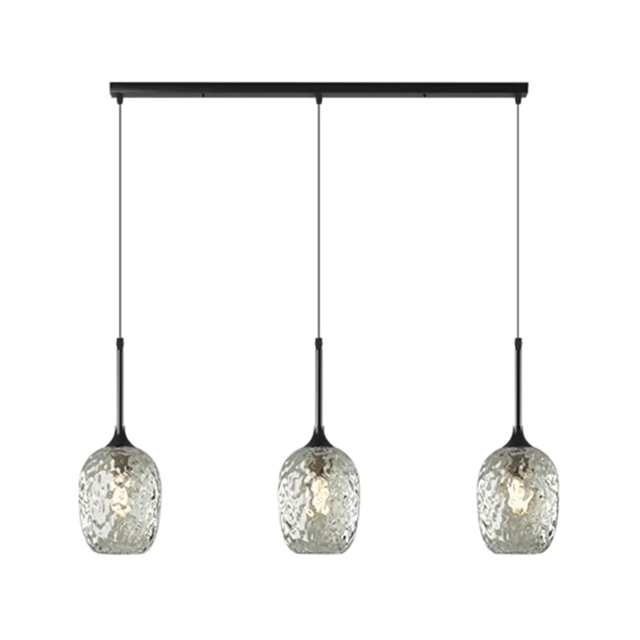 3-Light Glass Adjustable Pendant Lights for Kitchen
