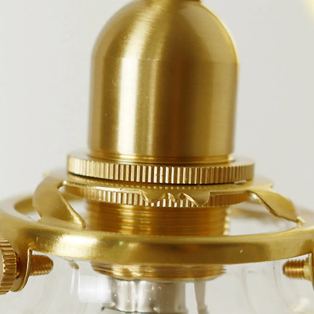 Transparent Globe Brass LED Wall Sconce for Hallway Lighting