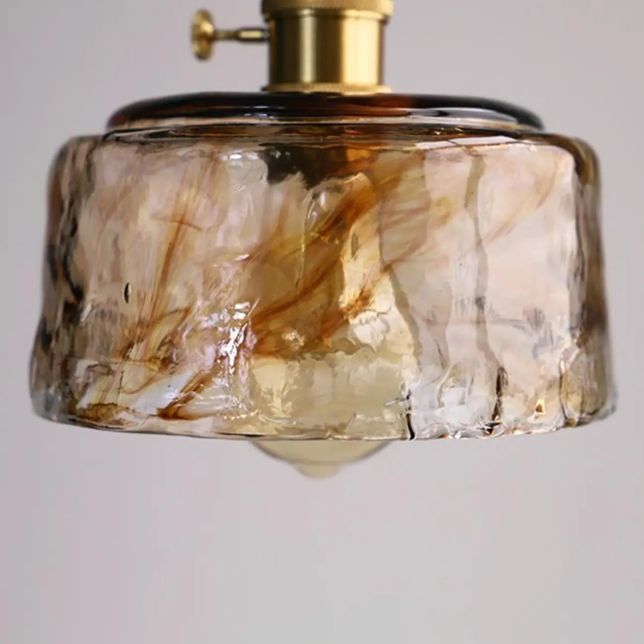 Modern Amber Glass Golden Kitchen Pendant Lighting