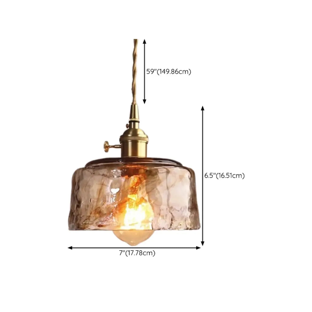 Modern Amber Glass Golden Kitchen Pendant Lighting