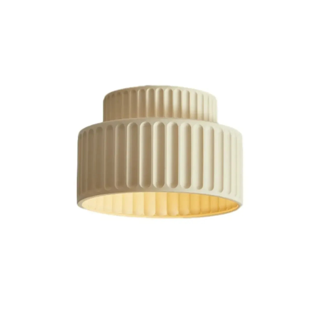 Minimalist Plastic Ribbed Cylinder Flush Mount Ceiling Light