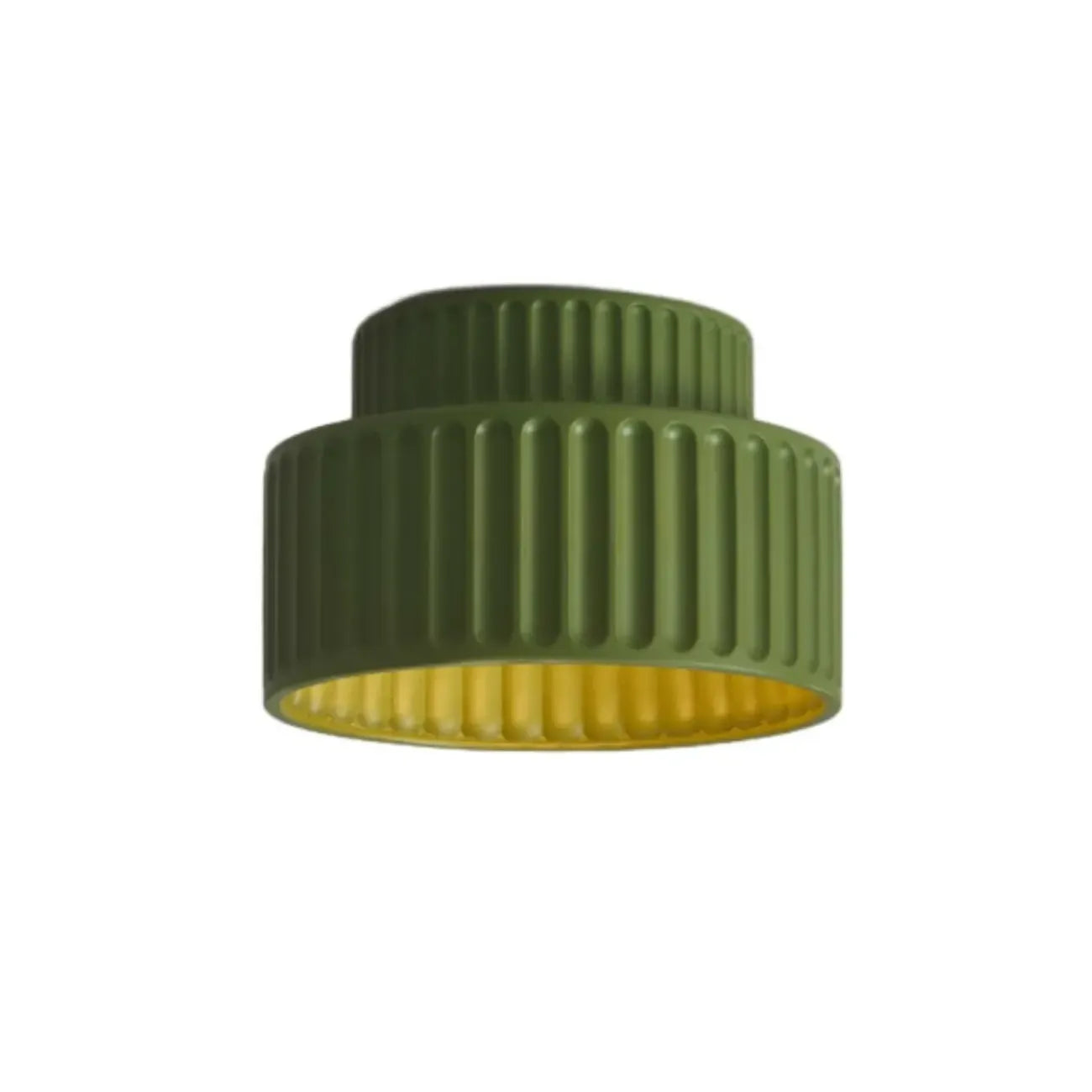 Minimalist Plastic Ribbed Cylinder Flush Mount Ceiling Light
