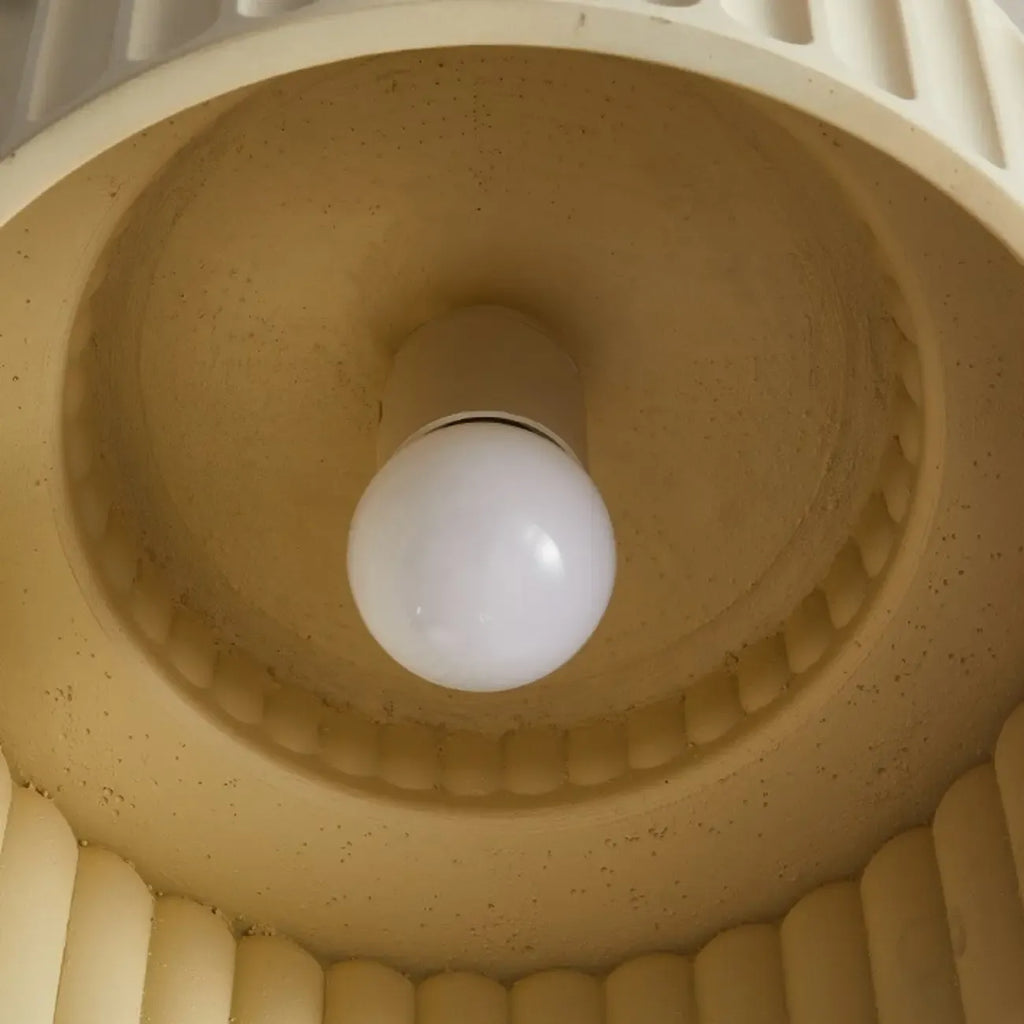 Minimalist Plastic Ribbed Cylinder Flush Mount Ceiling Light