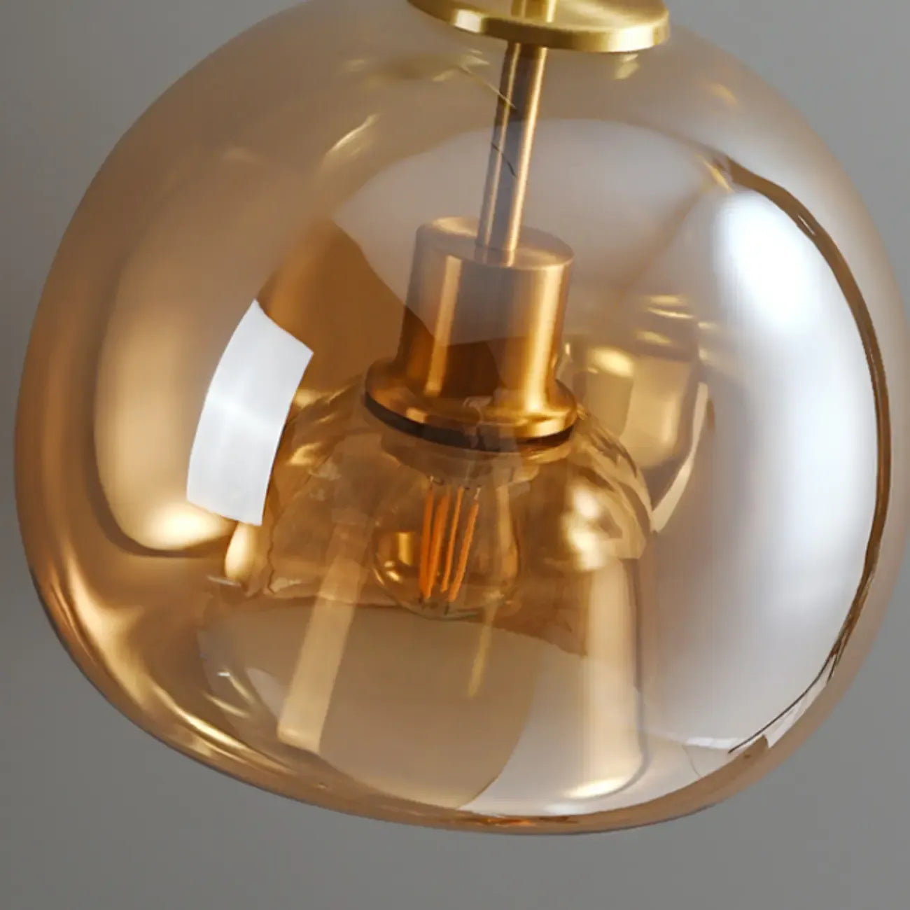 Modern Mini Clear Smoke Glass Dome Semi Flush Ceiling Light