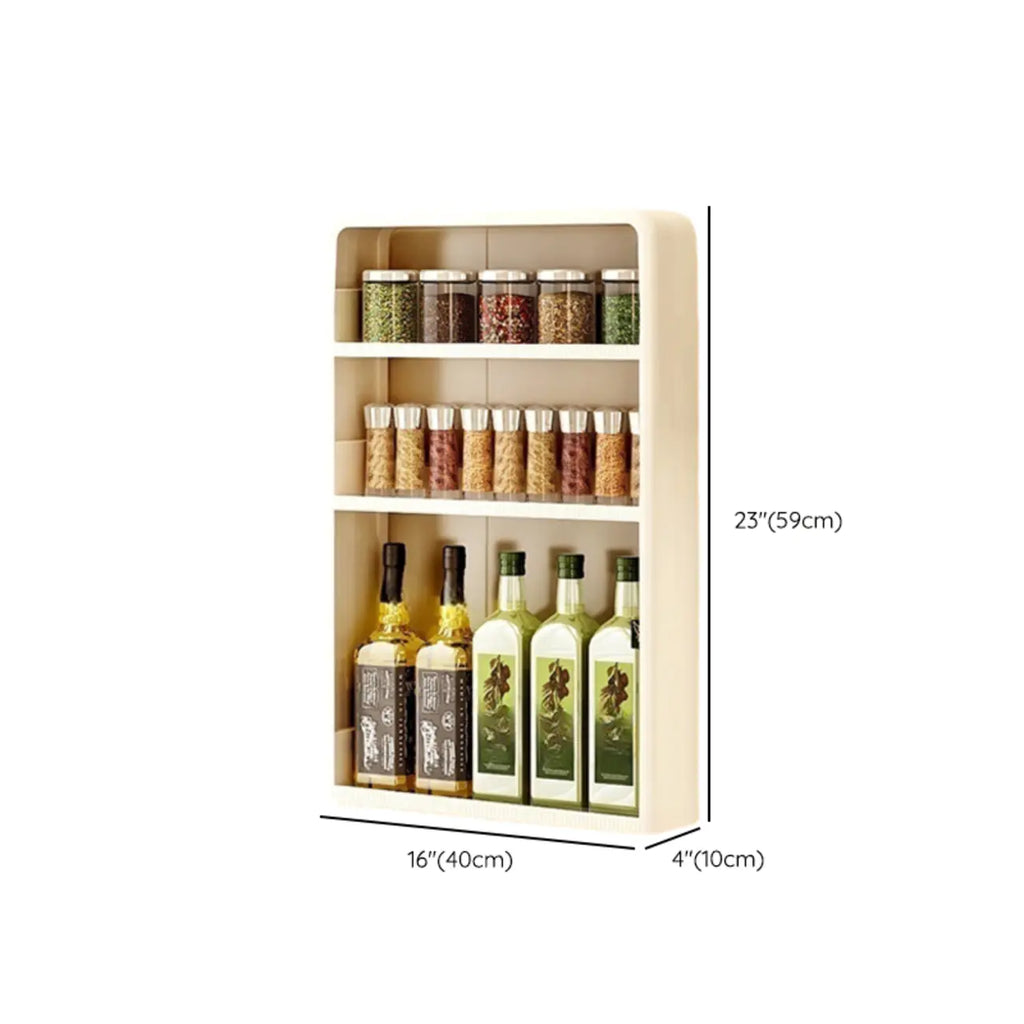 Kitchen Plastic Wall-Mounted Storage Racks with Hooks & Drawer