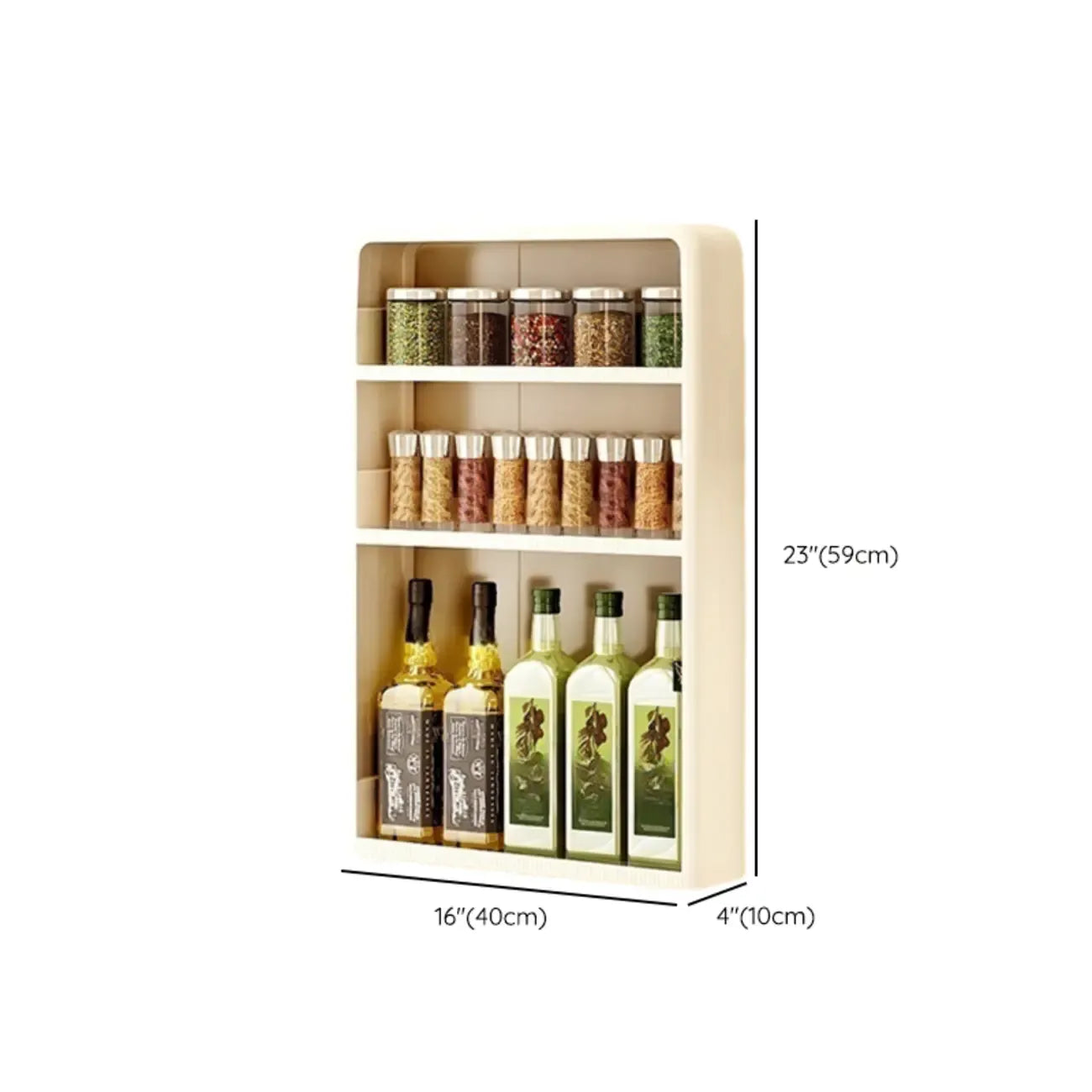 Kitchen Plastic Wall-Mounted Storage Racks with Hooks & Drawer