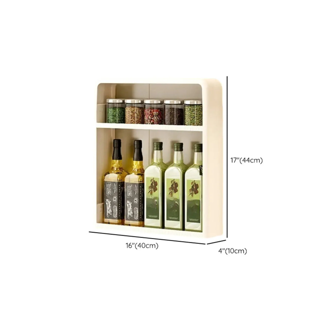 Kitchen Plastic Wall-Mounted Storage Racks with Hooks & Drawer