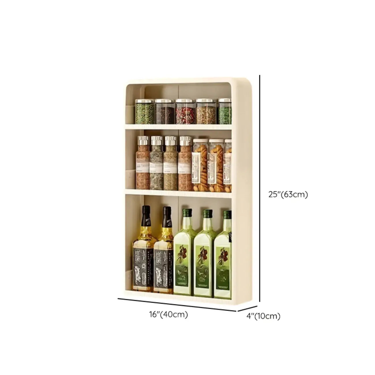 Kitchen Plastic Wall-Mounted Storage Racks with Hooks & Drawer