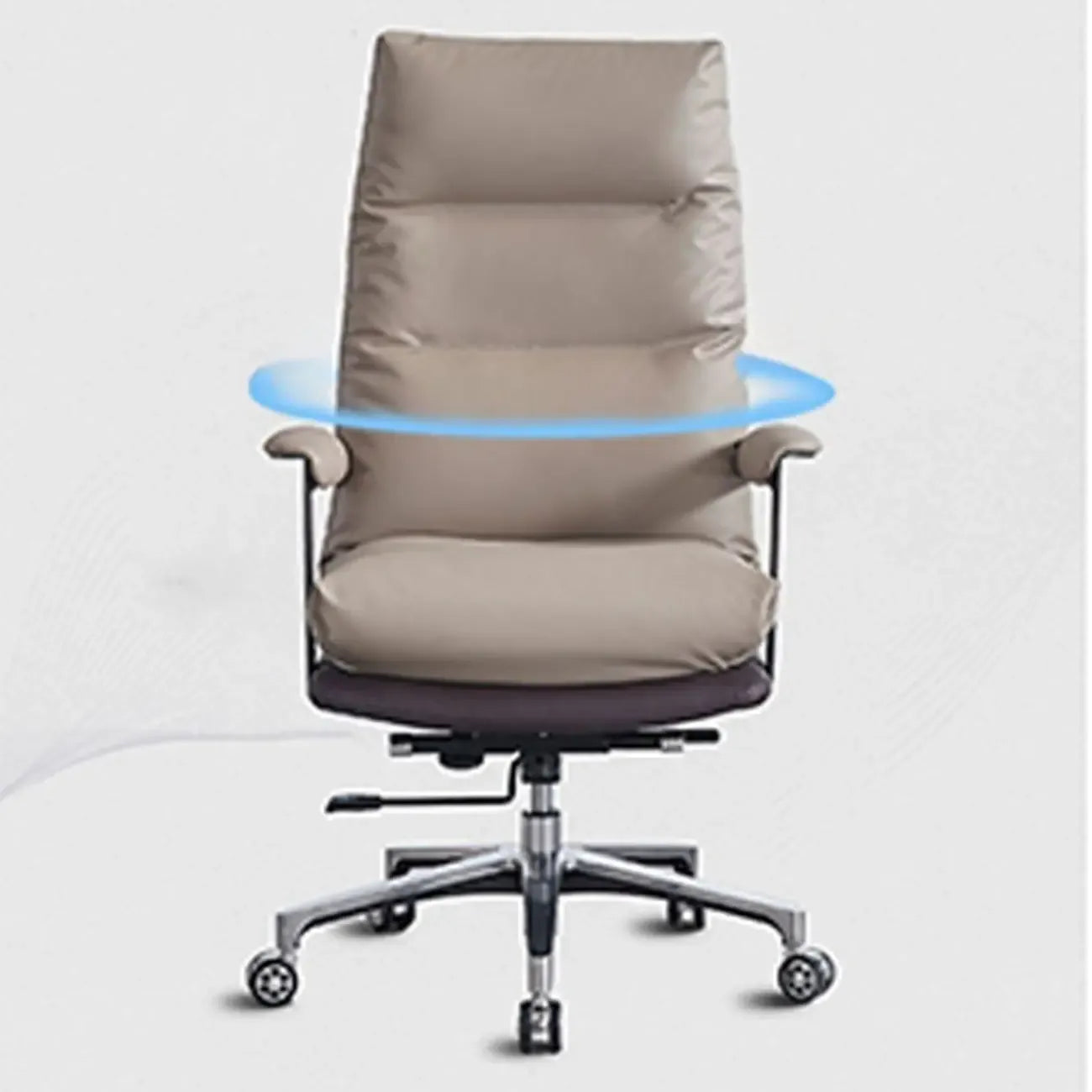 Rotatable Lifting Gray Leather Office Chairs with Wheels