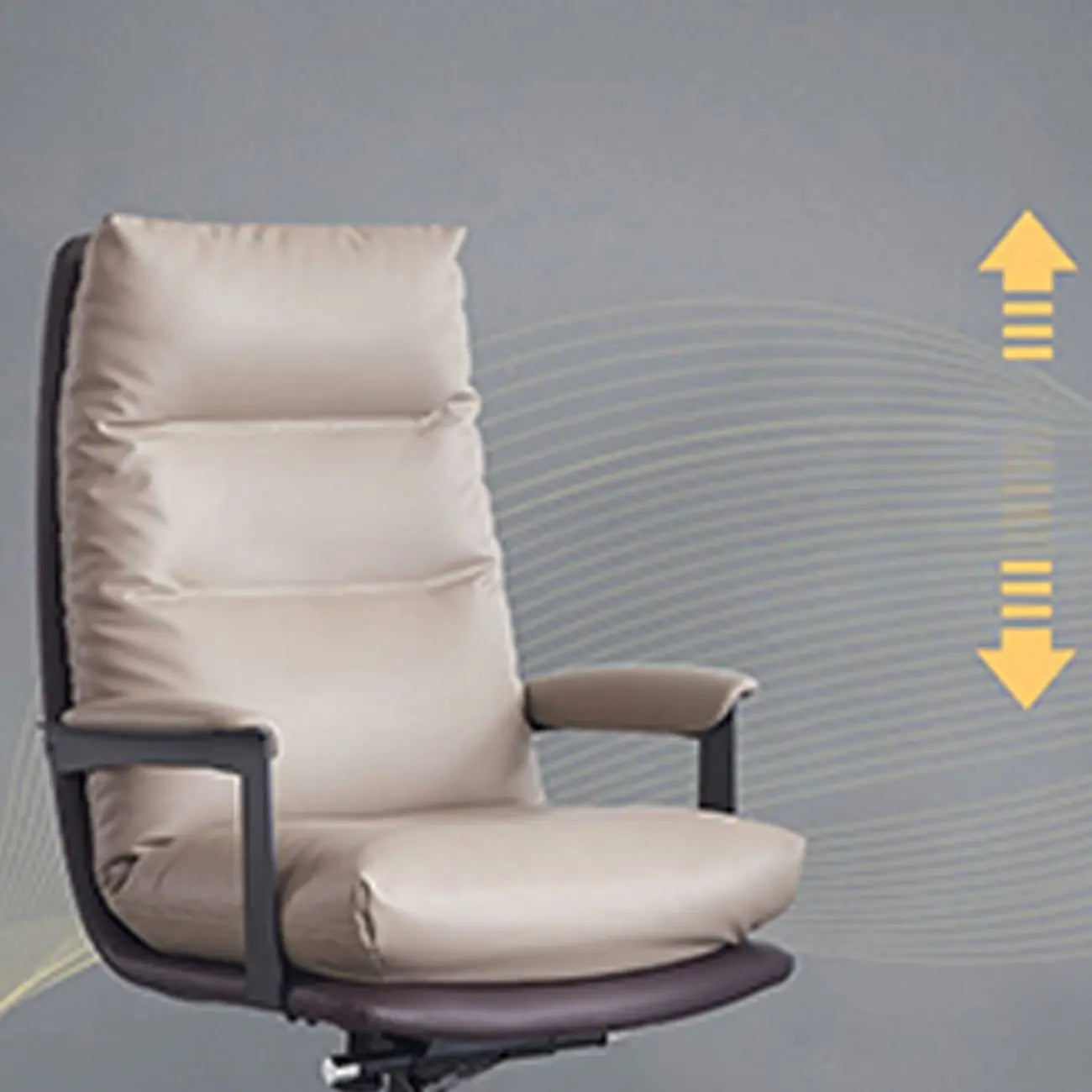 Rotatable Lifting Gray Leather Office Chairs with Wheels