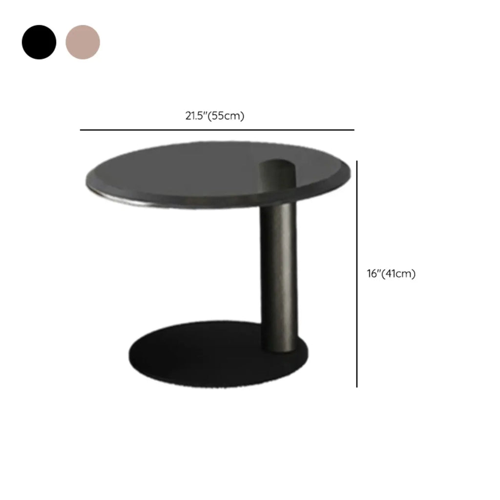 Tray Top Wood Walnut Abstract Base Round Coffee Table