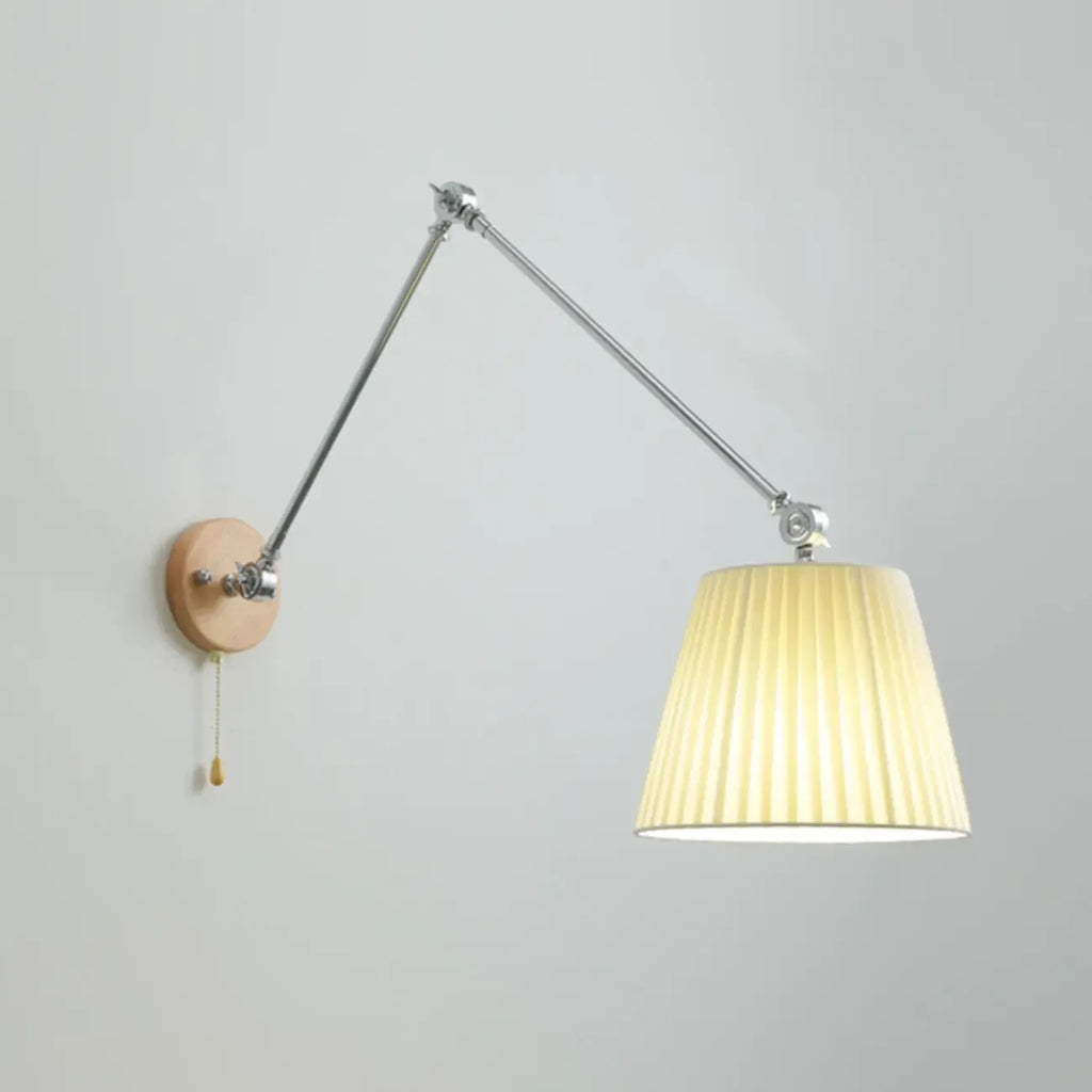 Cylinder Beige Swing Arm Wall Light for Learning Space