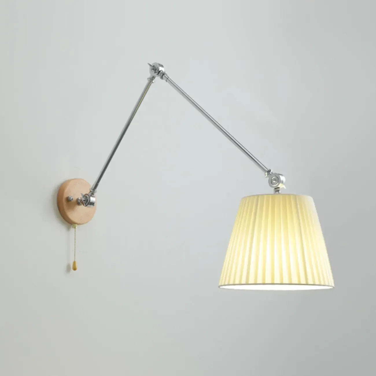 Cylinder Beige Swing Arm Wall Light for Learning Space