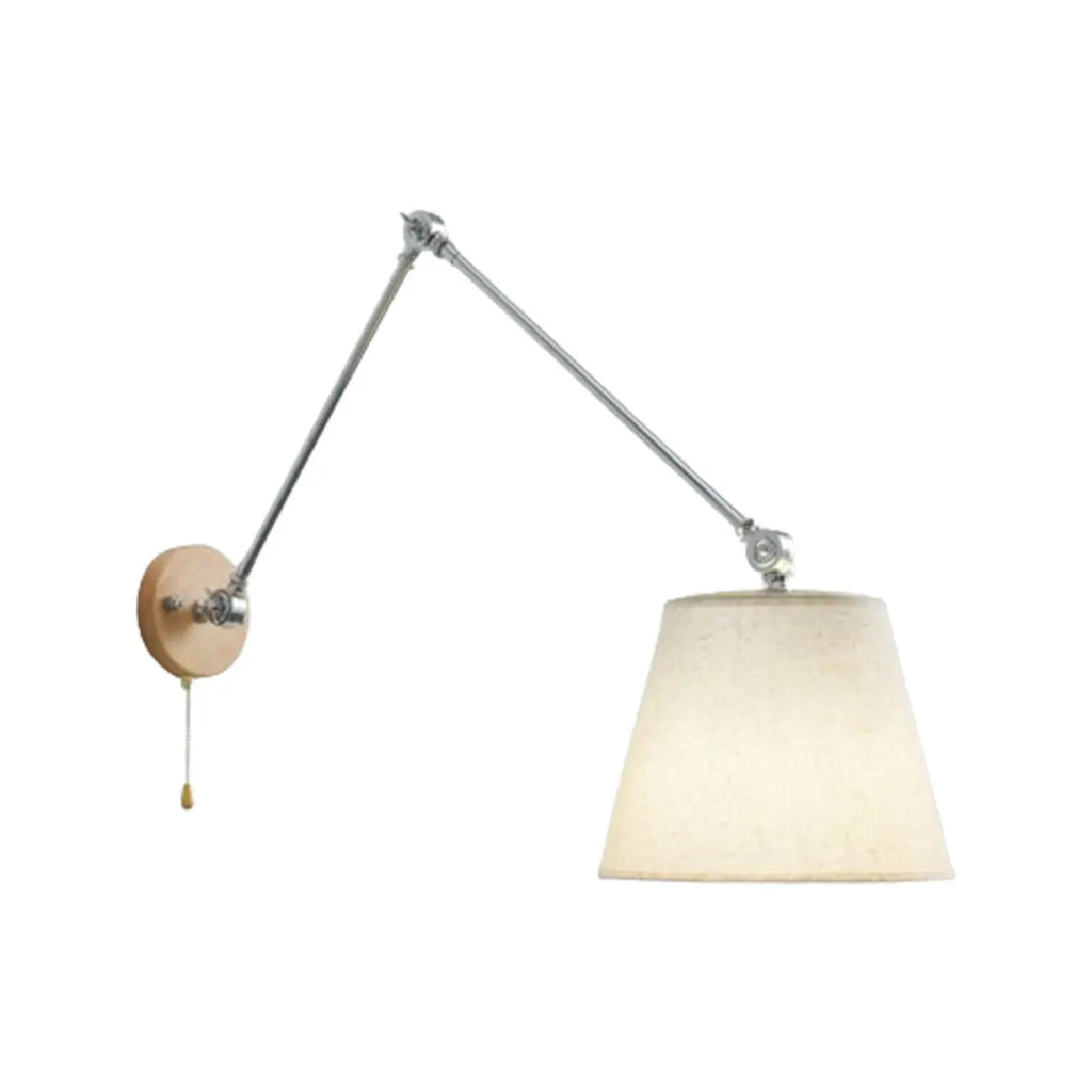 Cylinder Beige Swing Arm Wall Light for Learning Space