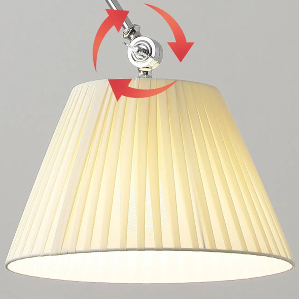 Cylinder Beige Swing Arm Wall Light for Learning Space