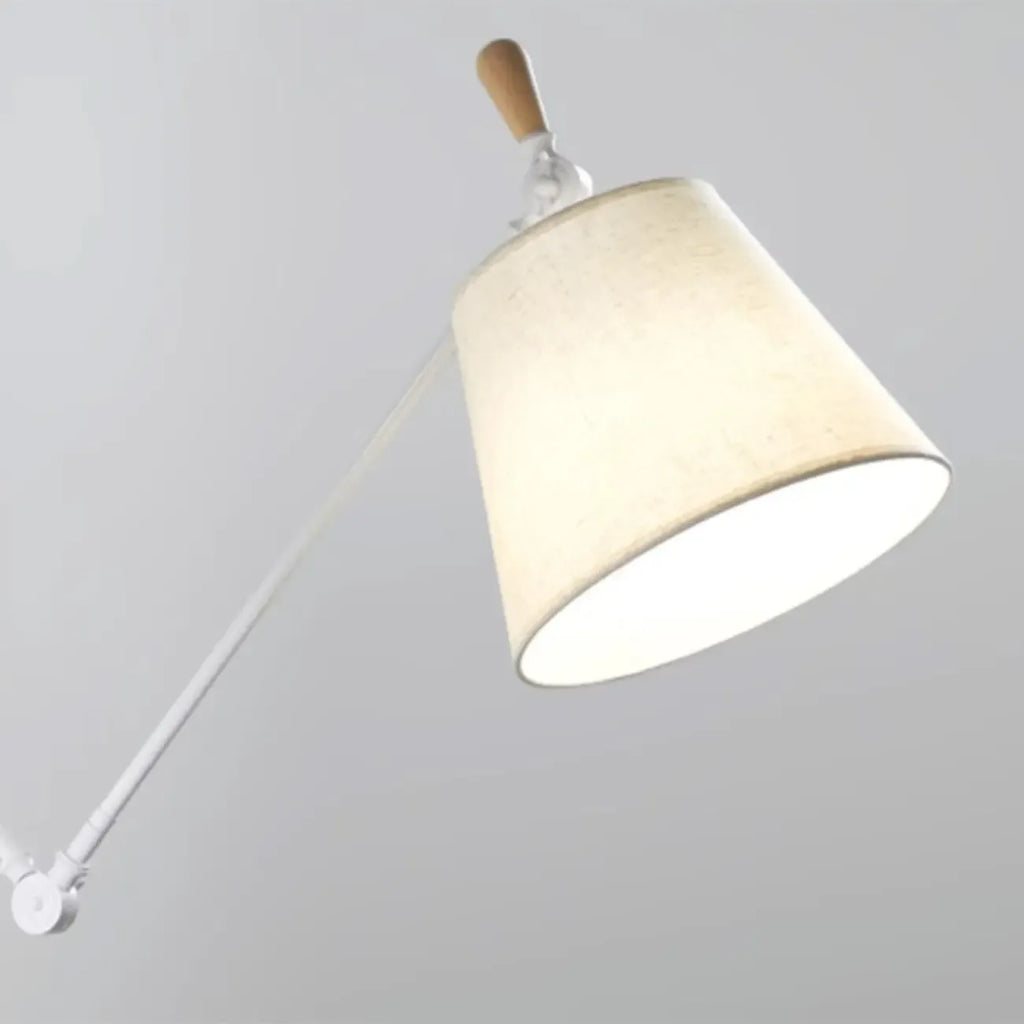 Cylinder Beige Swing Arm Wall Light for Learning Space