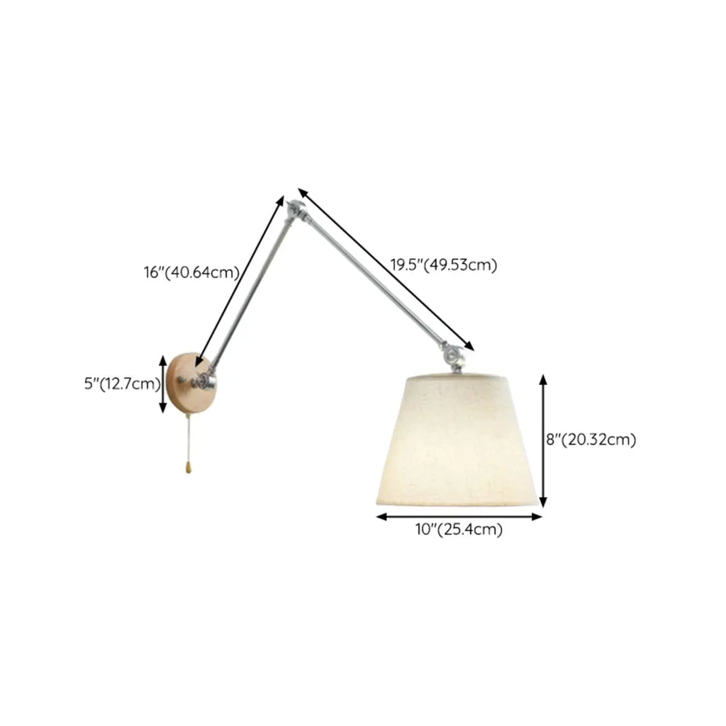 Cylinder Beige Swing Arm Wall Light for Learning Space