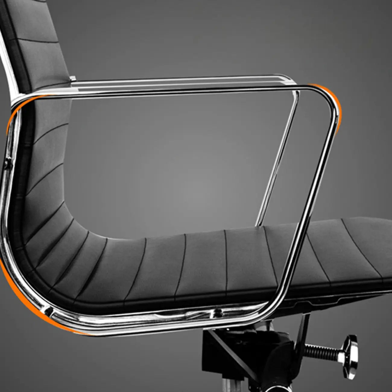 Beige Leather Adjustable High-Back Swivel Office Chair