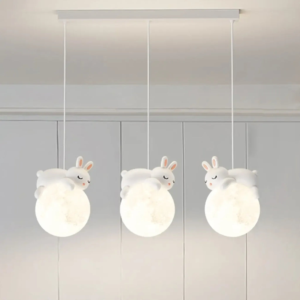 Kids Cute Bear-Moon LED Island Pendant Light