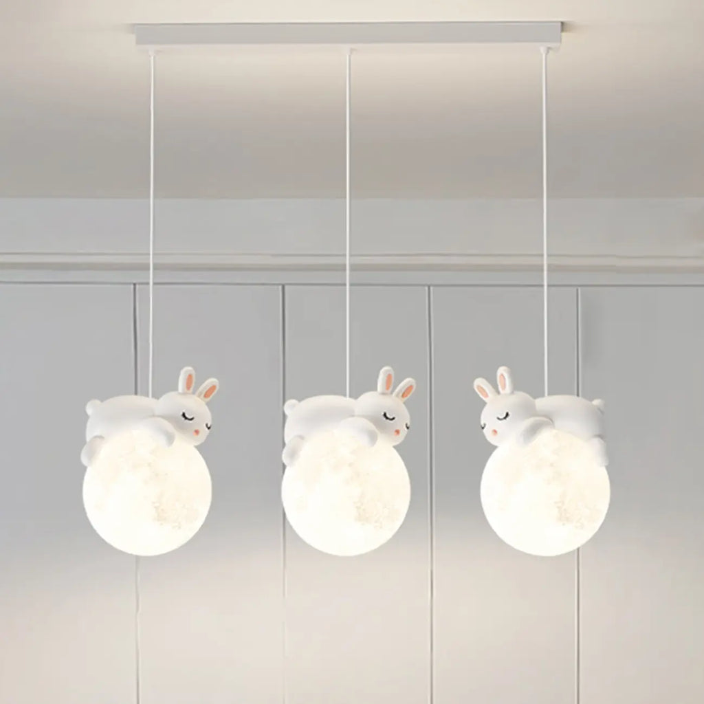 Kids Cute Bear-Moon LED Island Pendant Light