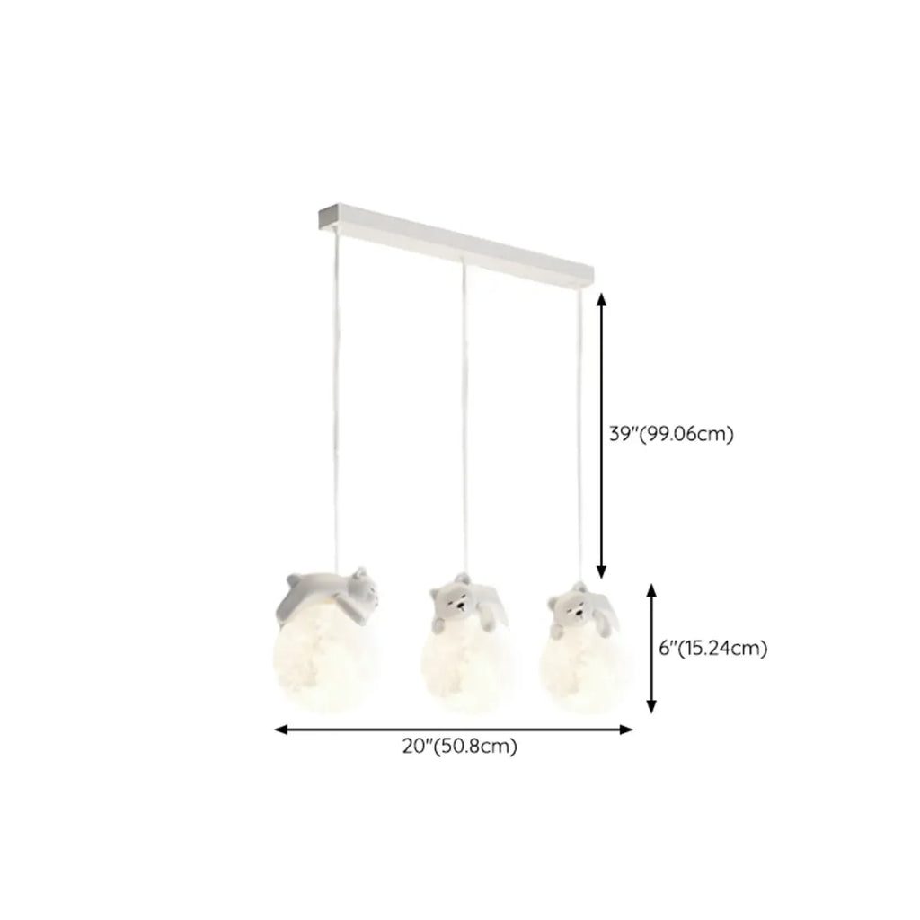 Kids Cute Bear-Moon LED Island Pendant Light