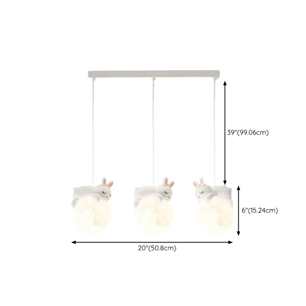 Kids Cute Bear-Moon LED Island Pendant Light