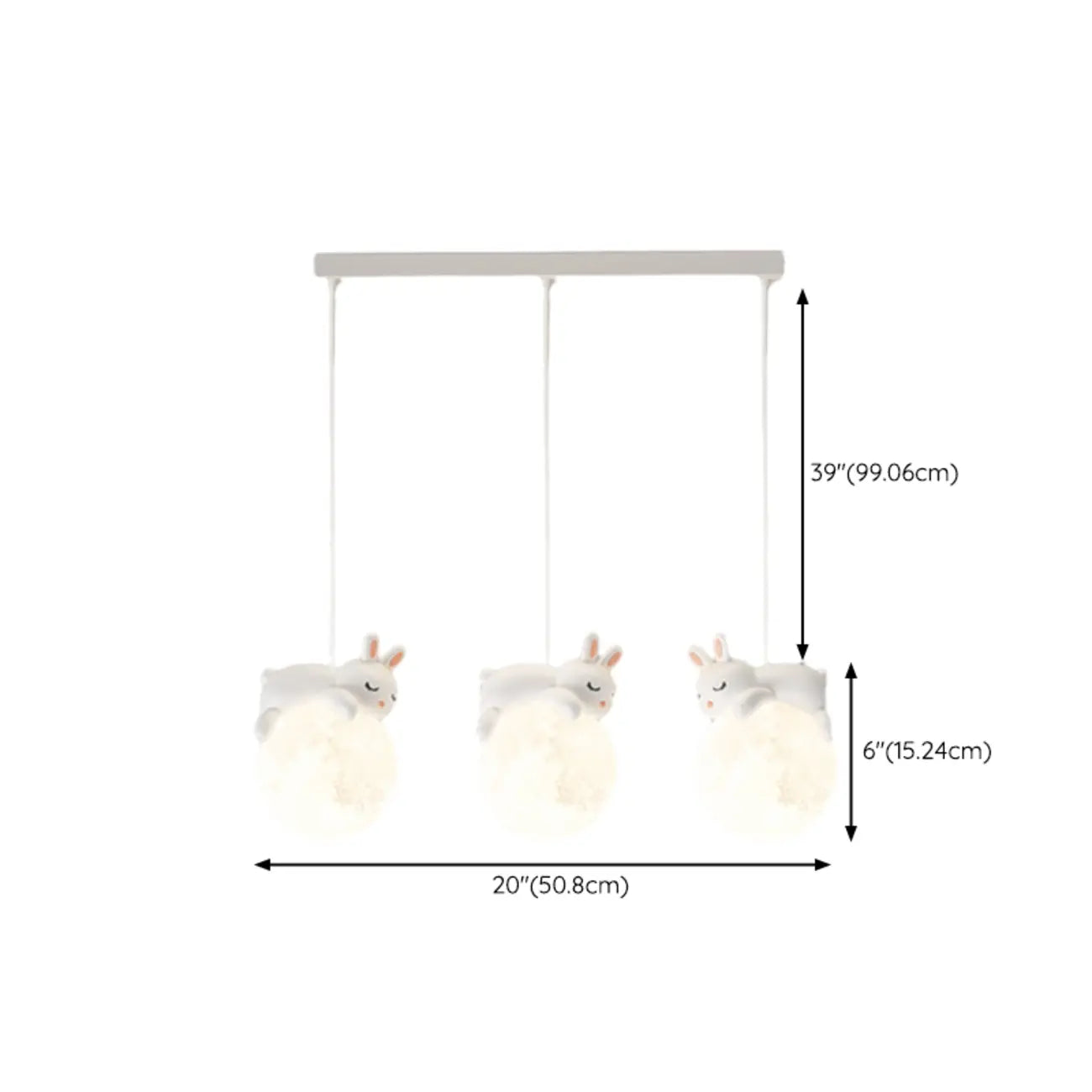 Kids Cute Bear-Moon LED Island Pendant Light