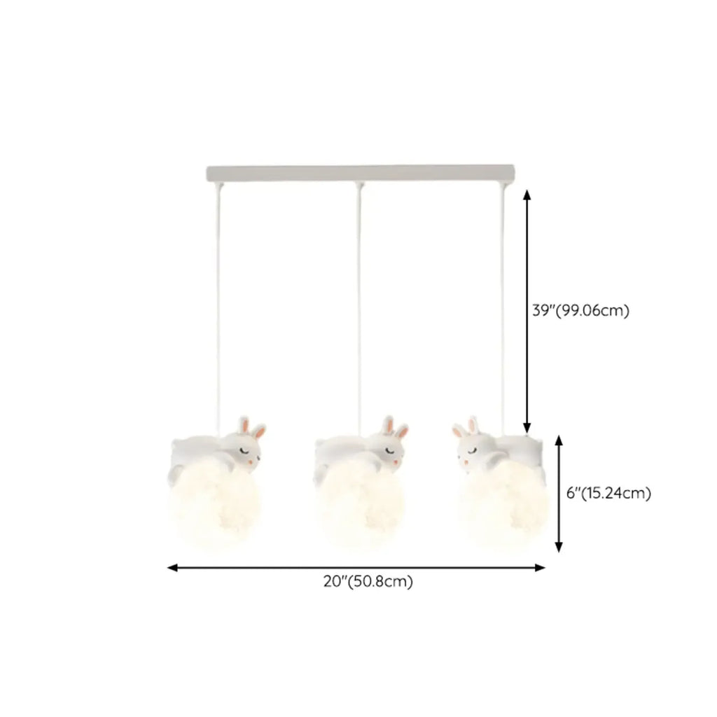 Kids Cute Bear-Moon LED Island Pendant Light