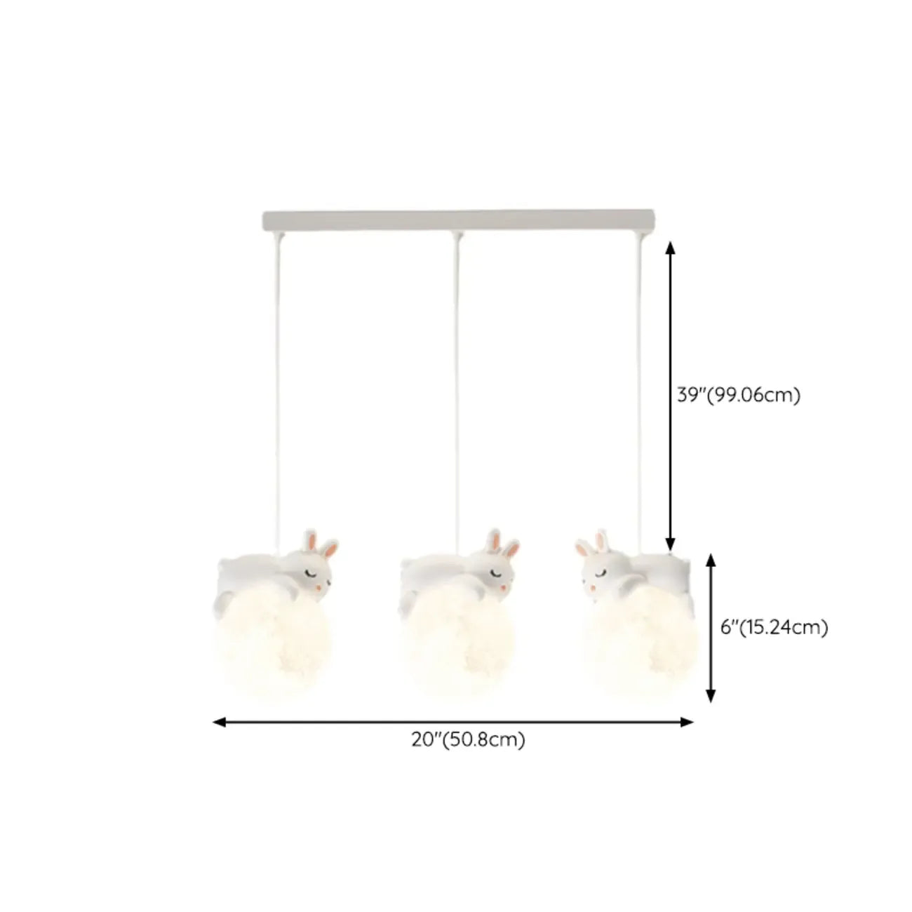 Kids Cute Bear-Moon LED Island Pendant Light