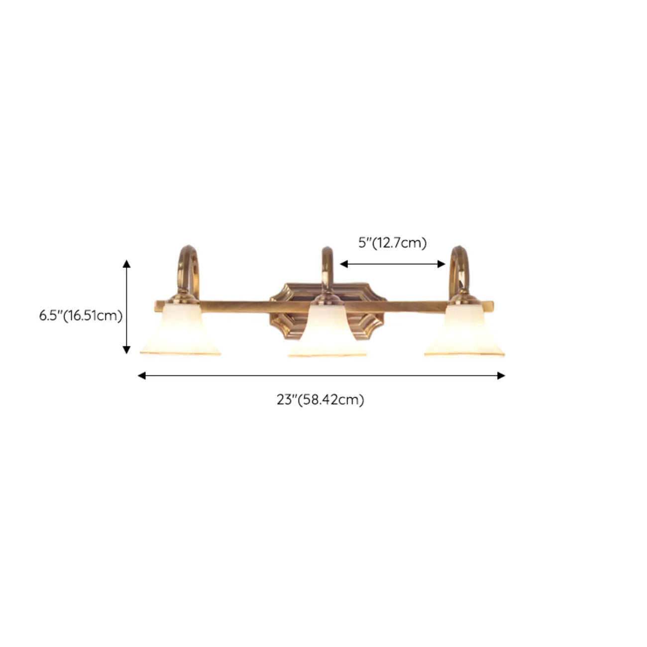 Modern Classic Gold Bell Glass Bathroom Vanity Light