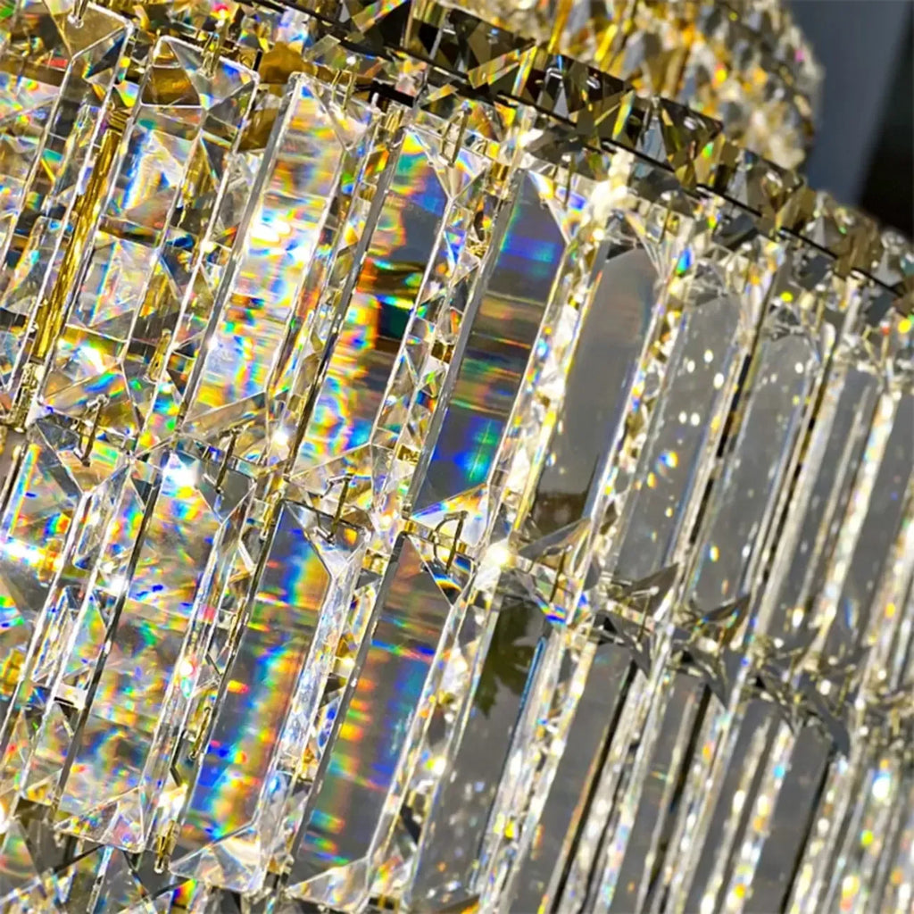 Modern Rectangle 2-Tier Crystal Island Pendant Light for Kitchen