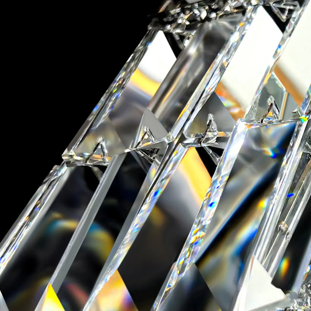 Modern Rectangle 2-Tier Crystal Island Pendant Light for Kitchen