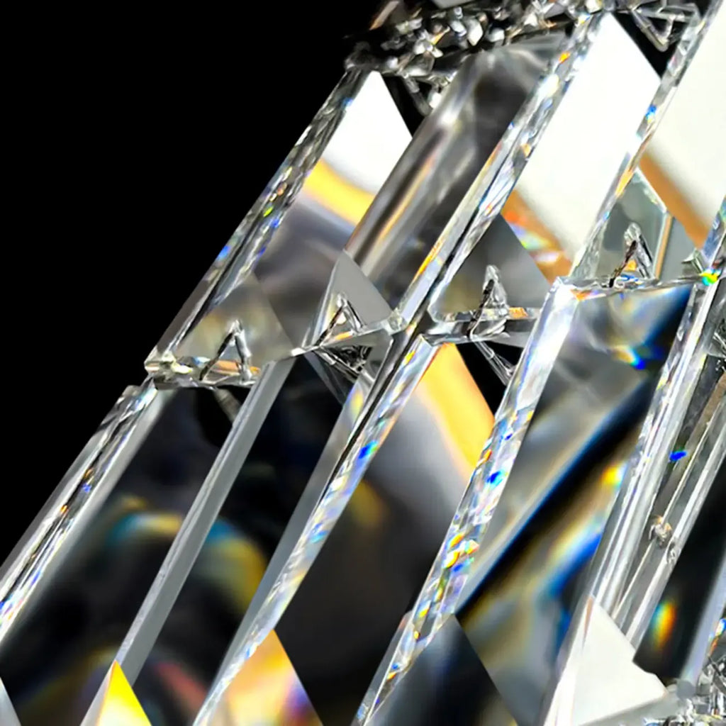 Modern Rectangle 2-Tier Crystal Island Pendant Light for Kitchen