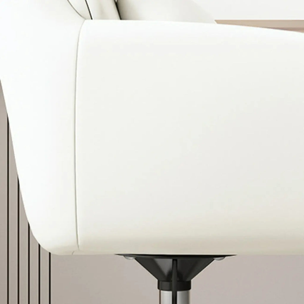 Modern White Grey Leather Swivel Office Chair