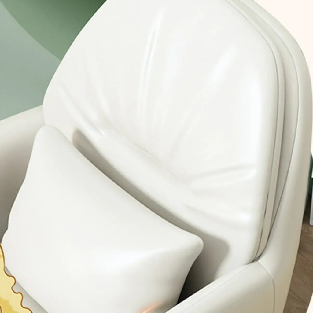 Modern White Grey Leather Swivel Office Chair