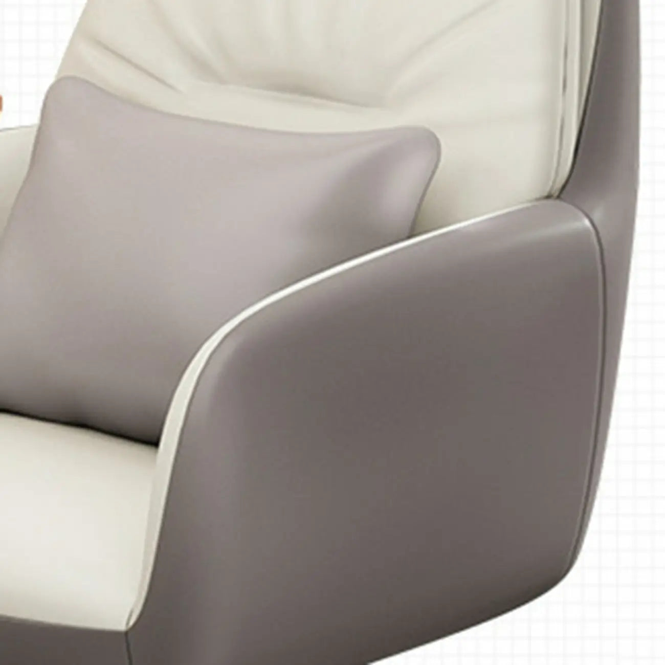 Modern White Grey Leather Swivel Office Chair