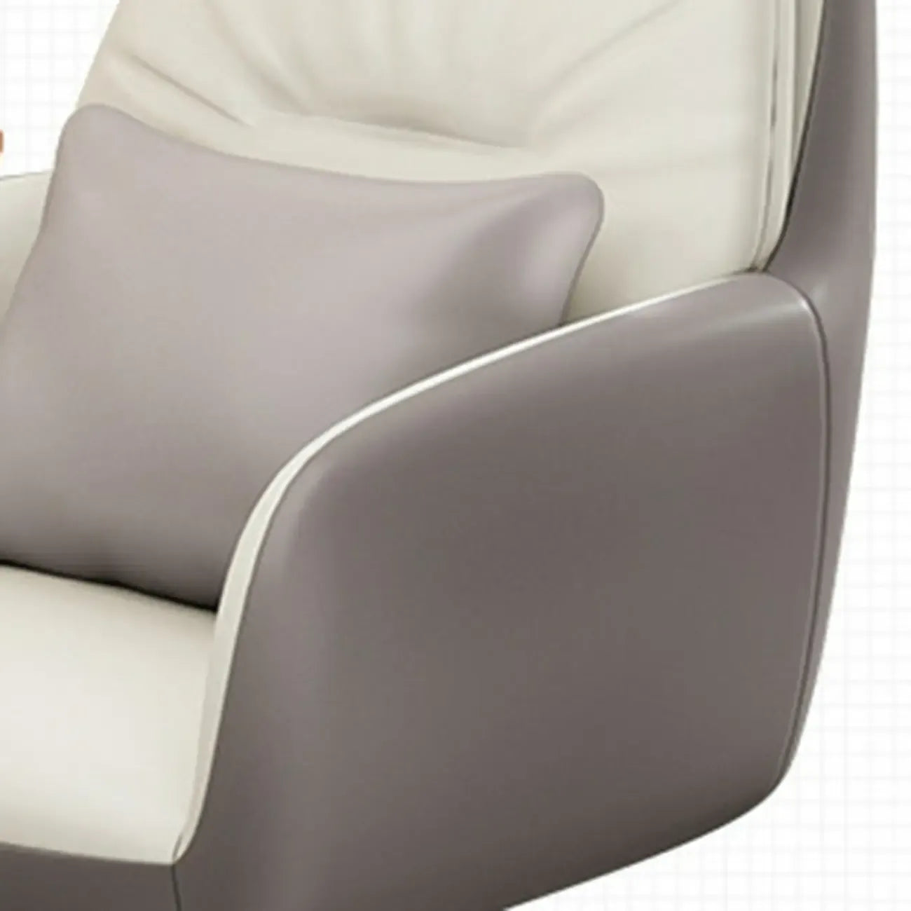 Modern White Grey Leather Swivel Office Chair
