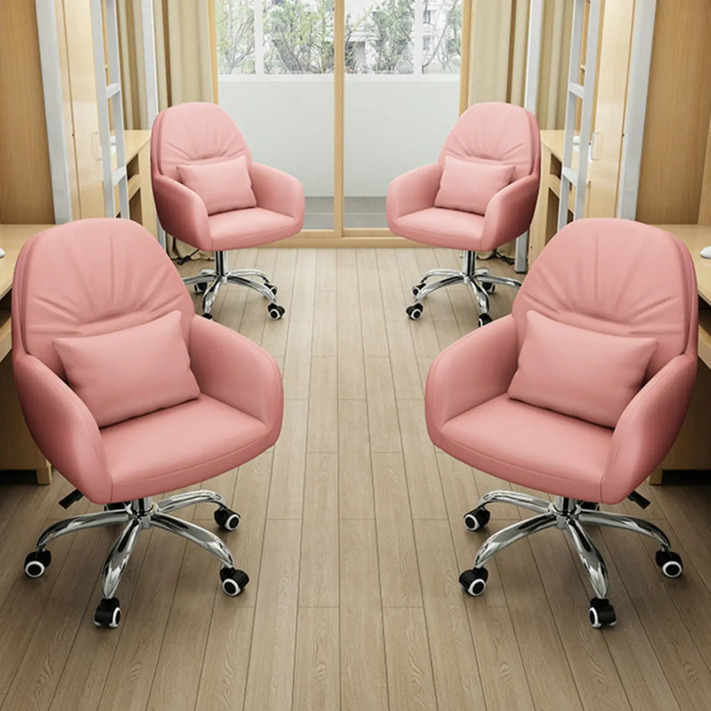 Modern White Grey Leather Swivel Office Chair